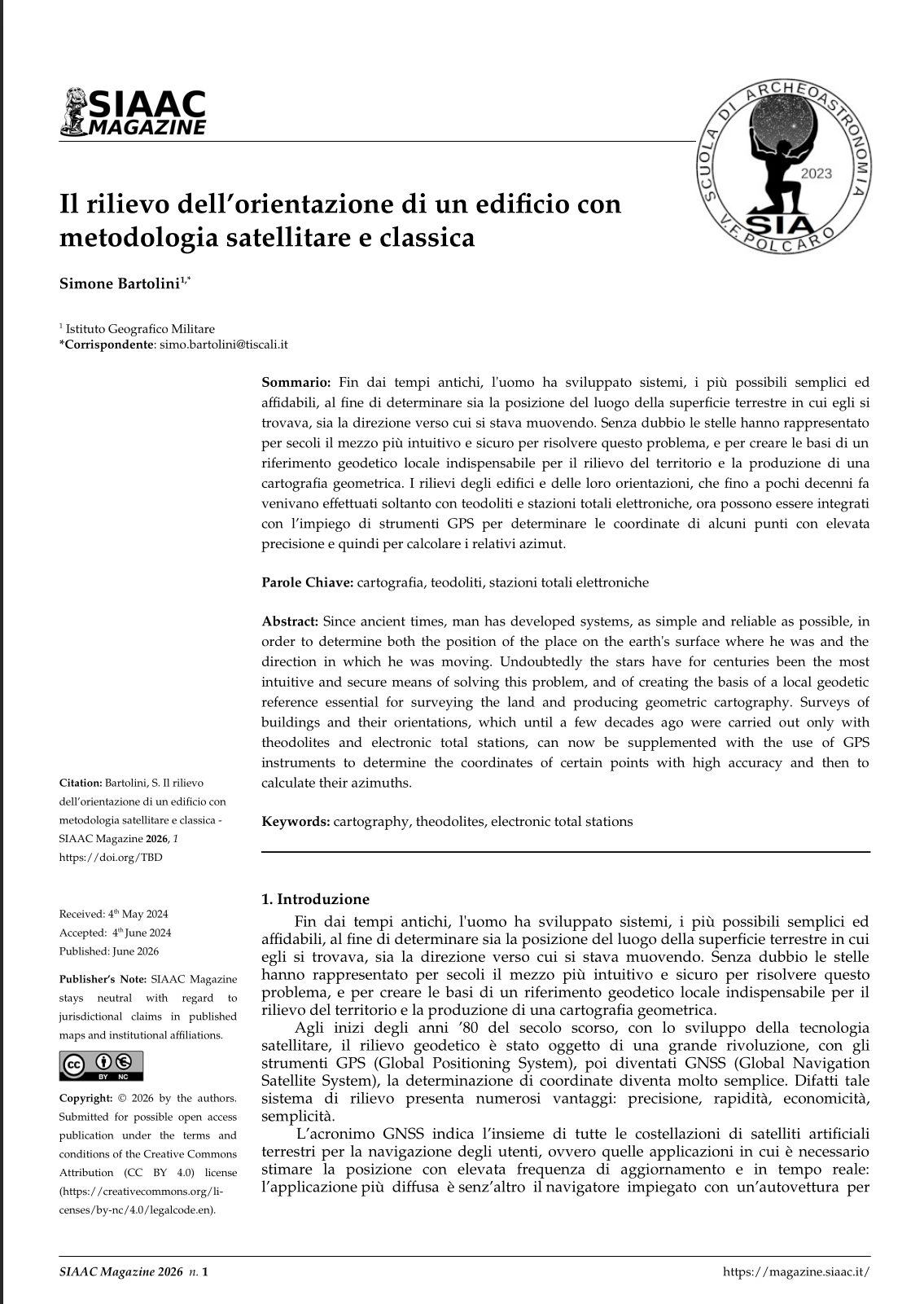 prima pagina dell'articolo