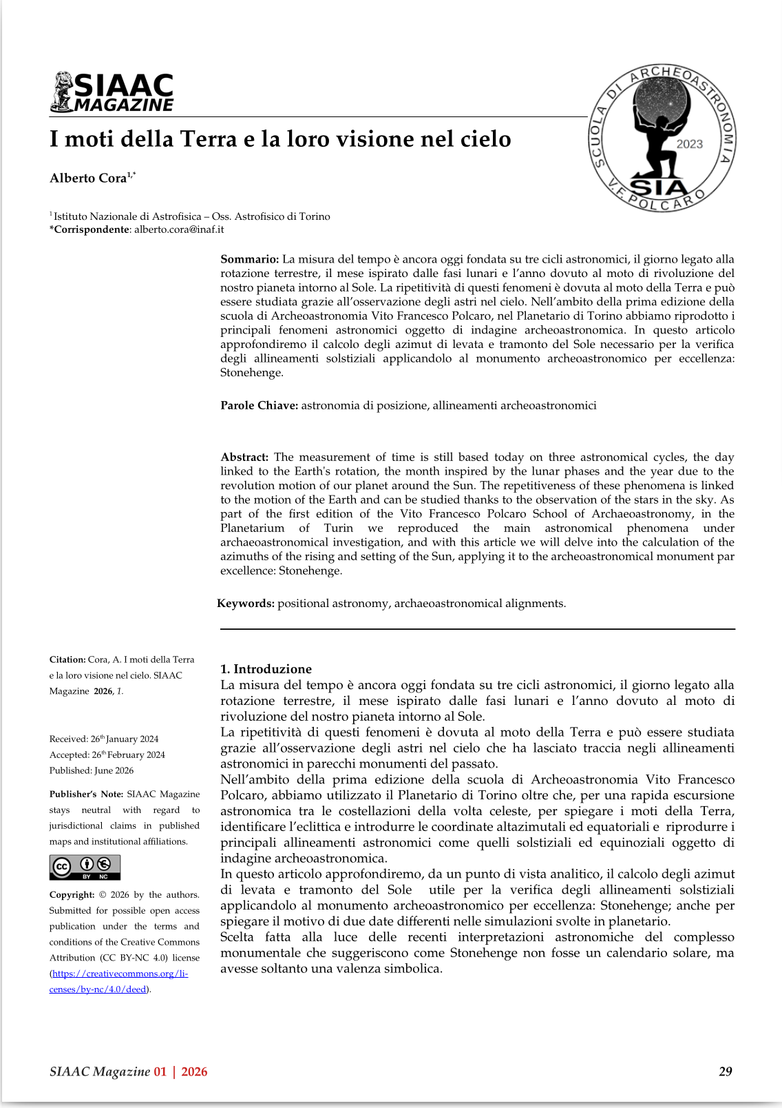 prima pagina dell'articolo